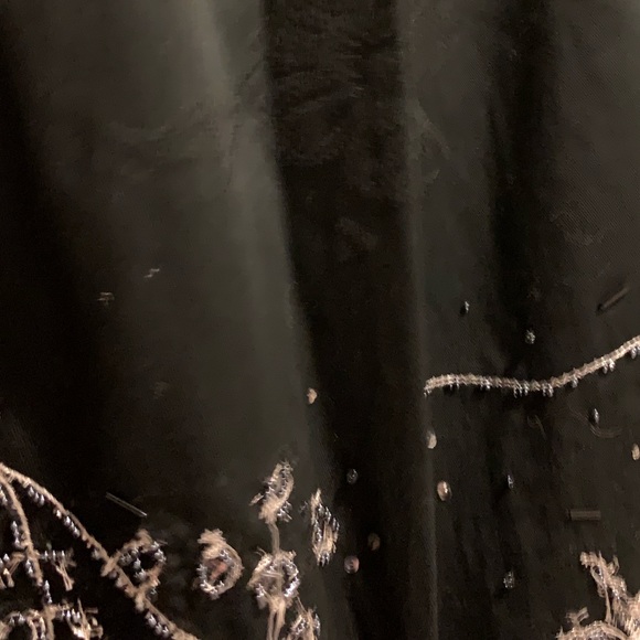 alice + olivia Black Brocade Beaded Skirt - M - Picture 5 of 5